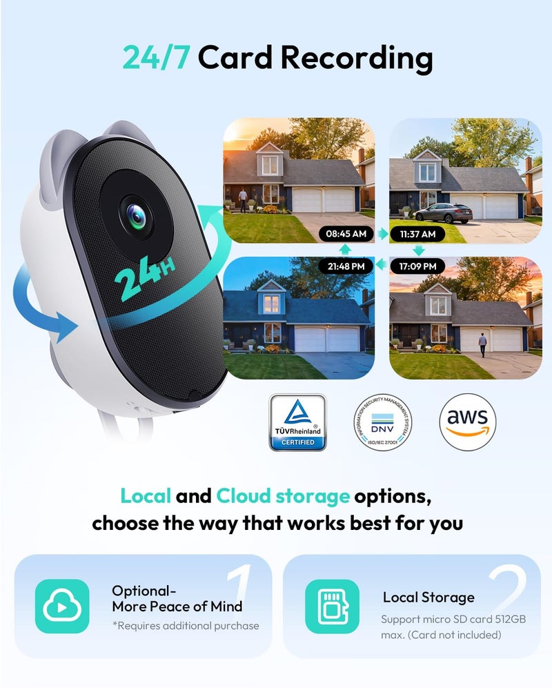 BOTSLAB Dual Lens Window Camera, Stick On Indoor Camera for Home Security - Image 5