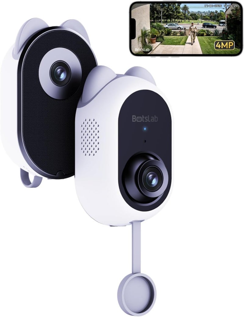 BOTSLAB Dual Lens Window Camera, Stick On Indoor Camera for Home Security - Image 1