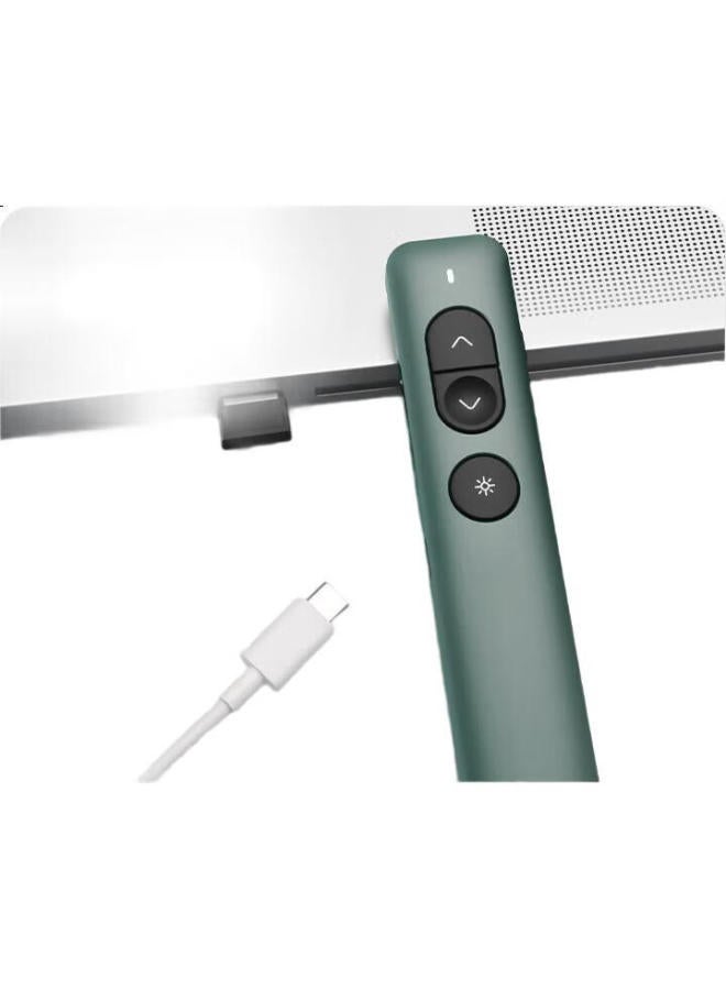 Deli Laser Page-Turning Pen, Green Light Teacher'S Ppt Projection Pen, Laser Pointer, Bluetooth Connected Presentation Pointer, Wireless Presentation Page-Turning Device, Courseware Pen, Blue Ns100 - Image 1
