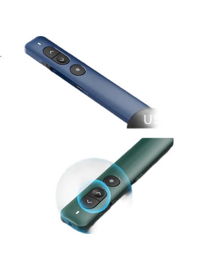 Deli Laser Page-Turning Pen, Green Light Teacher'S Ppt Projection Pen, Laser Pointer, Bluetooth Connected Presentation Pointer, Wireless Presentation Page-Turning Device, Courseware Pen, Blue Ns100 - Image 3