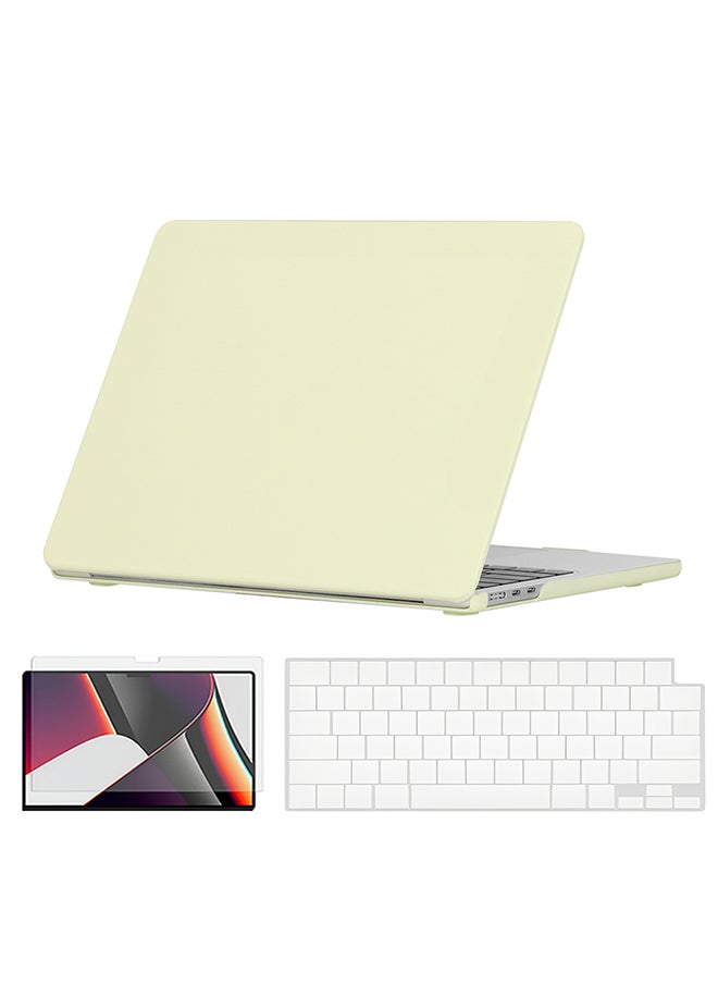 O Ozone - Candy Case Compatible with MacBook Pro 16 (A2485)M1 (A2780)M2 (A2991)M3 (A3403,A3186)M4 2021-2024 Case+Keyboard Cover+Protector,Cream Yellow - Image 1