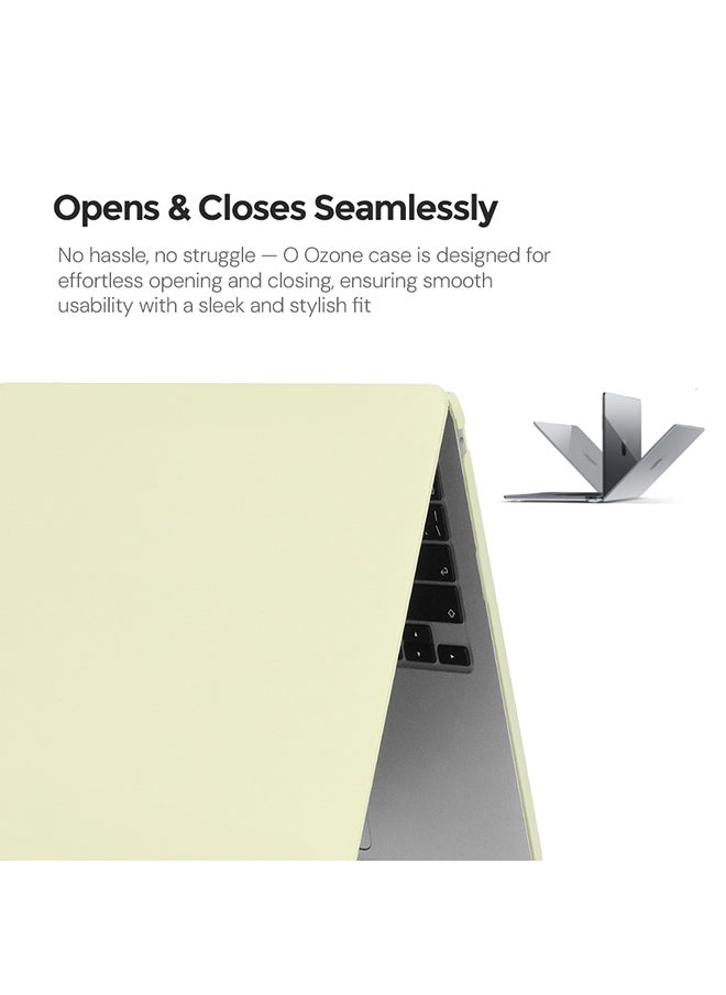 O Ozone - Candy Case Compatible with MacBook Pro 16 (A2485)M1 (A2780)M2 (A2991)M3 (A3403,A3186)M4 2021-2024 Case+Keyboard Cover+Protector,Cream Yellow - Image 1