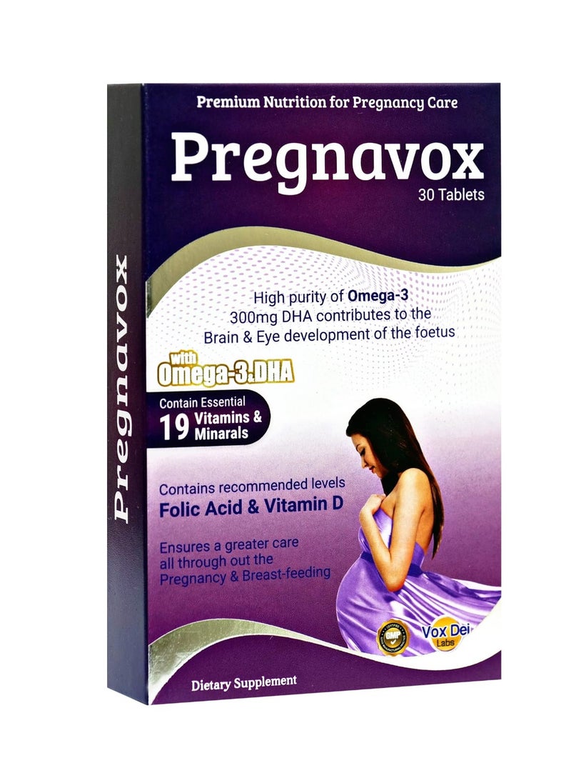 Vox Dei Labs Pregnavox Tablets – Premium Nutrition for Pregnancy and Breastfeeding,30 TABLETS  - Image 1