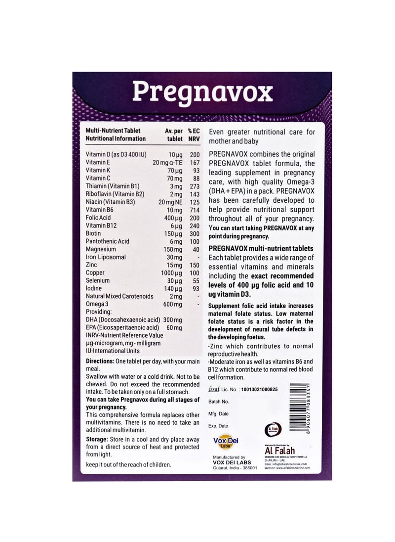 Vox Dei Labs Pregnavox Tablets – Premium Nutrition for Pregnancy and Breastfeeding,30 TABLETS  - Image 2