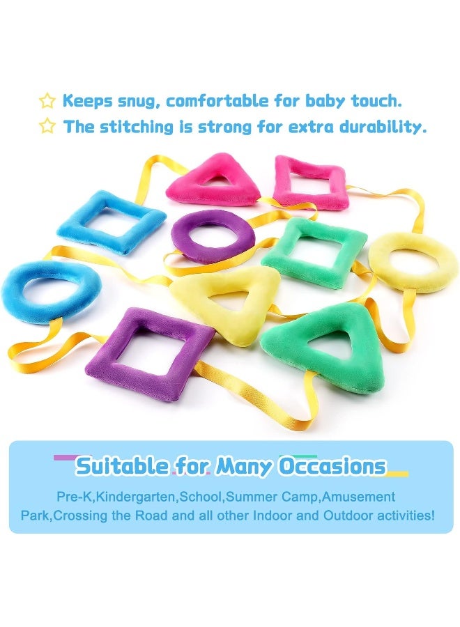 Woanger Shapes Walking Rope for Preschool Walking Rings for Toddlers 100th Day of School 10 Colorful Handles Leash for Toddler Class Line Rope 165'' Long Keep Children Calm and Line Classroom Supplies (2) - Image 3