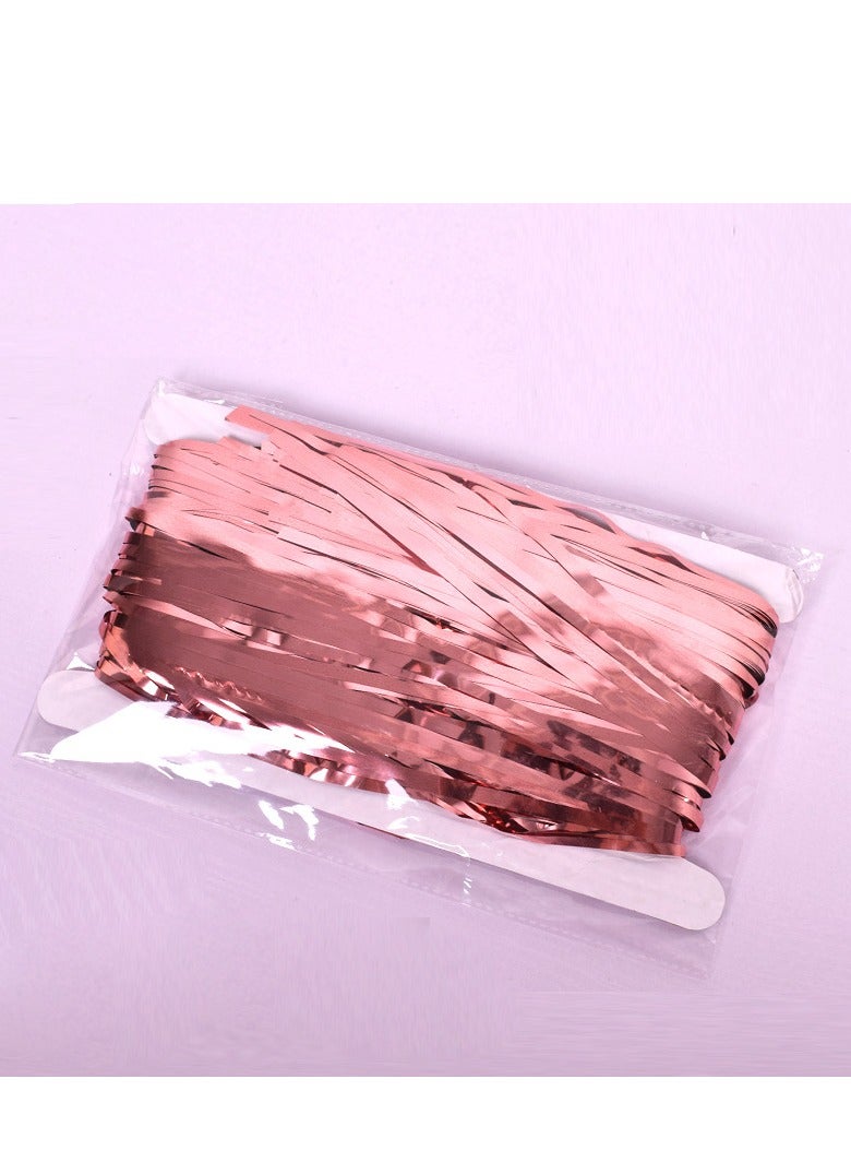 Rose Gold Birthday Party Decoration Balloon Arch Garland Set with Happy Birthday Balloon Banner, Foil Balloon, Fringe Curtain and Ribbon - Image 4