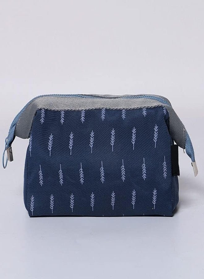 MINTOX Feather Cosmetic Pouch Women Makeup Organizer with Zipper Toiletry Bag Small Portable Cube Purse Brush Bags (Blue - 1PCS) - Image 5
