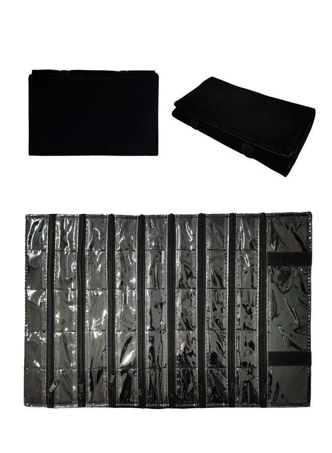SCIKHEFT Travel Jewelry Roll Bag Portable Organizer Pouch With Grids&PVC Cover Storage Bags for Necklace, Bracelet, Bracelet,Ring, Badge, Pendant - Image 1