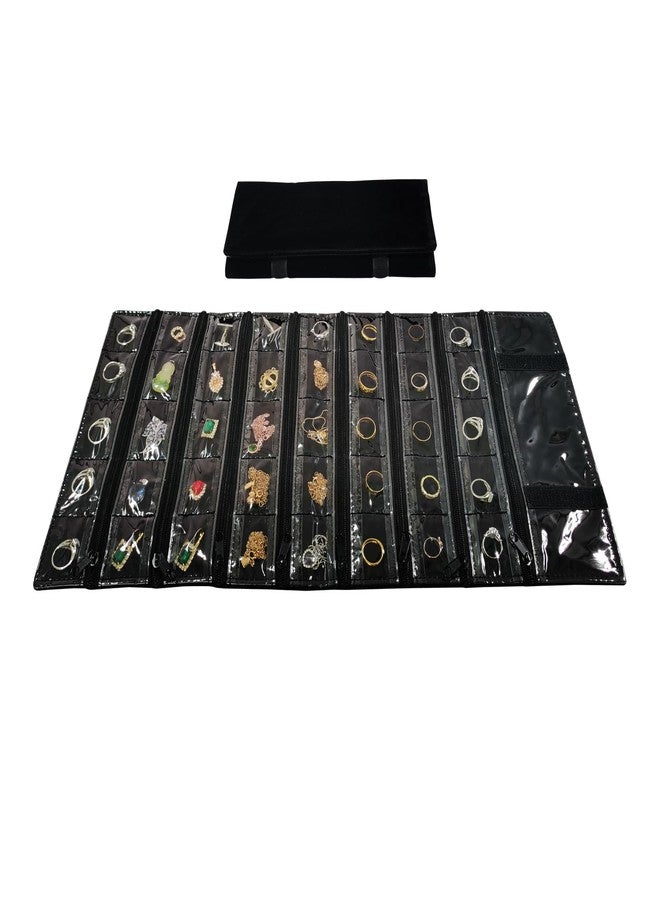 SCIKHEFT Travel Jewelry Roll Bag Portable Organizer Pouch With Grids&PVC Cover Storage Bags for Necklace, Bracelet, Bracelet,Ring, Badge, Pendant - Image 2