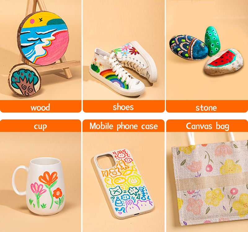 deli Paint Markers Dual Tip Quick Drying Acrylic Marker Pens for Kids Paint Pens for Wood Rock Canvas (36 Colors) - Image 4