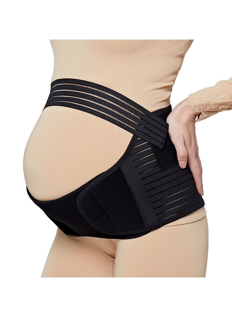 DUNISO Size L 3-Piece Pregnancy Support Maternity Belt, Waist/Back/Abdomen Band, Belly Brace, Black, - Image 3
