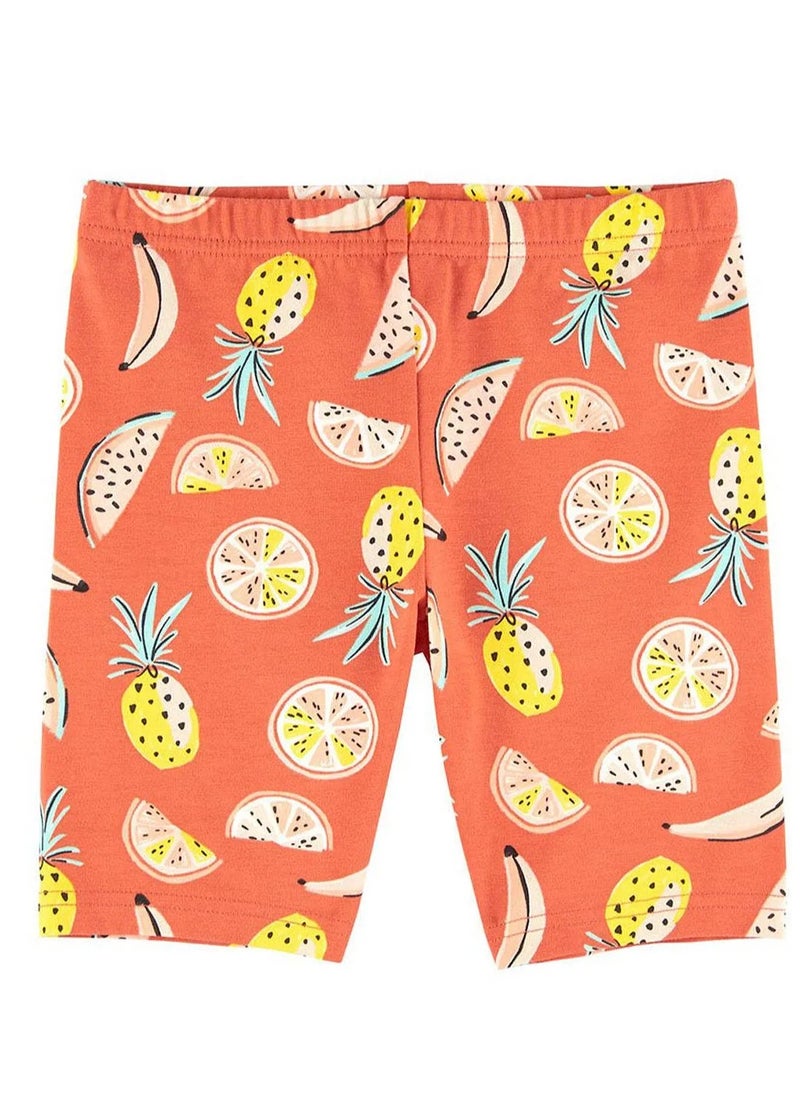carter's - Carter's Fruit Print Bike Shorts - Orange - Image 1