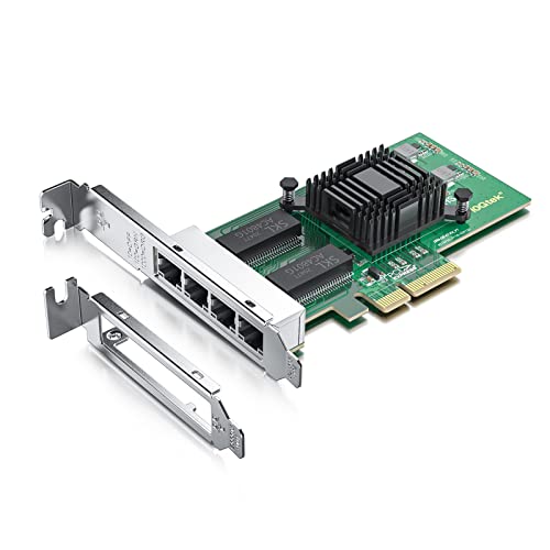 10Gtek 1000Mbps Gigabit Ethernet Converged Network Adapter (NIC) with Intel I350 Chip | Ethernet PCI Express NIC Network Card | Quad Copper RJ45 Ports | PCI Express 2.1 X4 | Compare to Intel I350-T4 - Image 1