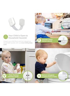 ferepiper Ferepiper 10 Pcs Child Safety Strap Locks For Cabinets And Drawers With Adhesive Pads  - Image 2