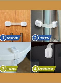 ferepiper Ferepiper 10 Pcs Child Safety Strap Locks For Cabinets And Drawers With Adhesive Pads  - Image 4