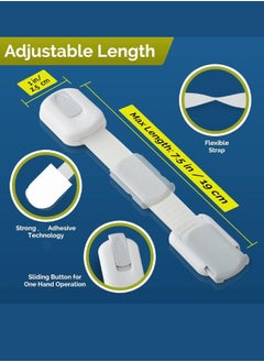 ferepiper Ferepiper 10 Pcs Child Safety Strap Locks For Cabinets And Drawers With Adhesive Pads  - Image 5