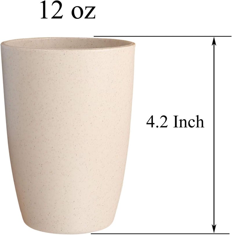 LuckyZone Wheat Straw Reusable Cup 12 oz  Unbreakable Drinking Glasses Sets for Home Outdoor  Dishwasher Safe Tumbler  BPA Free and Eco friendly 10Pcs5Color - Image 2
