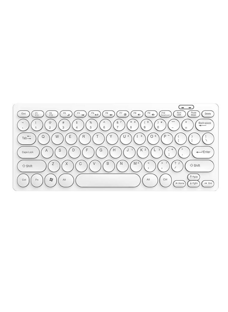JERTECH Jertech DK500 USB Mini Silent Keyboard , Wired Office Comfort keyboard - 78 Slim Round keycap - Arabic & English | White  - Image 1