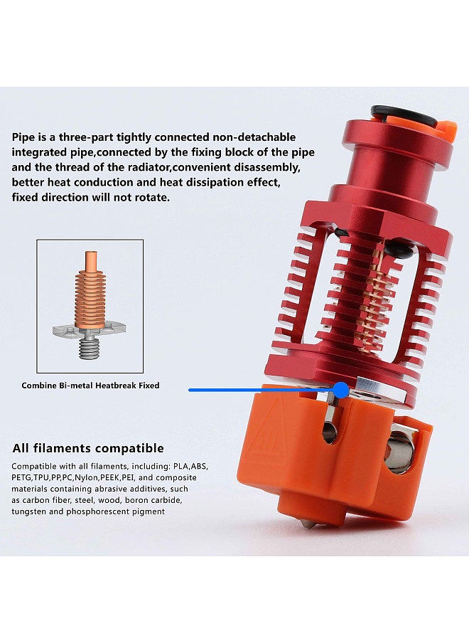 Generic - Red Lizard K1 Hotend Plated Copper Heat Block Nozzle 3D Printer Accessary for VORON 0.1/1.8/2.4 Series Compatible with 3D Printer Models ENDER3/ENDER3 V2/ENDER3 PRO/ENDER5/PRUSA I3 MAK3S/CR10/CR10S - Image 1