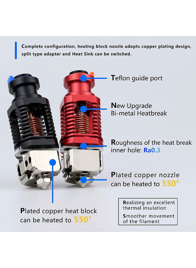 Generic - Red Lizard K1 Hotend Plated Copper Heat Block Nozzle 3D Printer Accessary for VORON 0.1/1.8/2.4 Series Compatible with 3D Printer Models ENDER3/ENDER3 V2/ENDER3 PRO/ENDER5/PRUSA I3 MAK3S/CR10/CR10S - Image 1