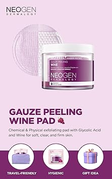 DERMALOGY by NEOGENLAB BioPeel Gauze Peeling Pads Wine 30 pads Exfoliating Firming Peeling Pad with PHA Red Wine Resveratrol Acid Hyaluronic Korean Skin Care - Image 3