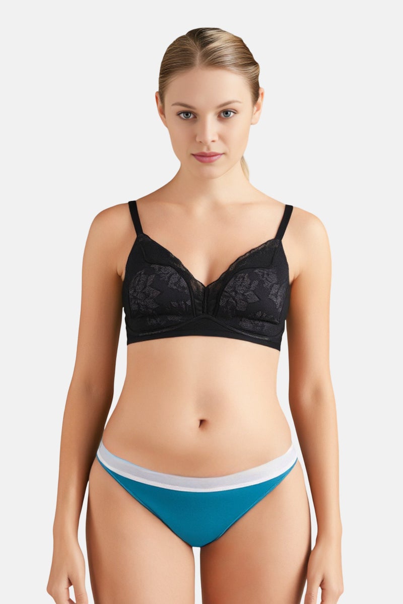 TRIUMPH Women Textured Lightly Padded Bra, Black - Image 1