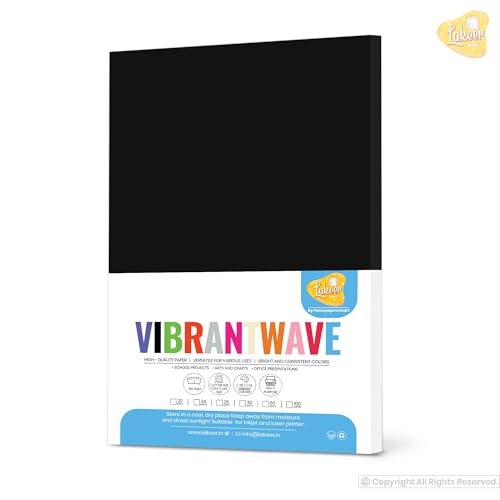 Lakeer A4 Color Paper 20 Sheets (Black) Premium Colour 180 GSM Pack for Copy Printing, DIY Art & Craft, Projects, Decoration, Other Office Printing - Image 2