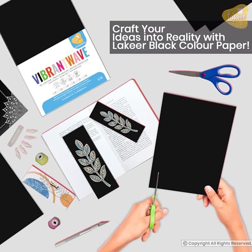 Lakeer A4 Color Paper 20 Sheets (Black) Premium Colour 180 GSM Pack for Copy Printing, DIY Art & Craft, Projects, Decoration, Other Office Printing - Image 4
