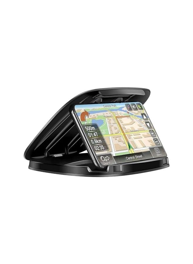 erorex Car Phone Holder Mount, Dashboard Clamshell Cell Phone Holder Stand, Anti-Slip Silicone Pad Mat, Super Stable Vehicle GPS Mount, Compatible with iPhone, Galaxy, and All Smartphones, Black  - Image 1
