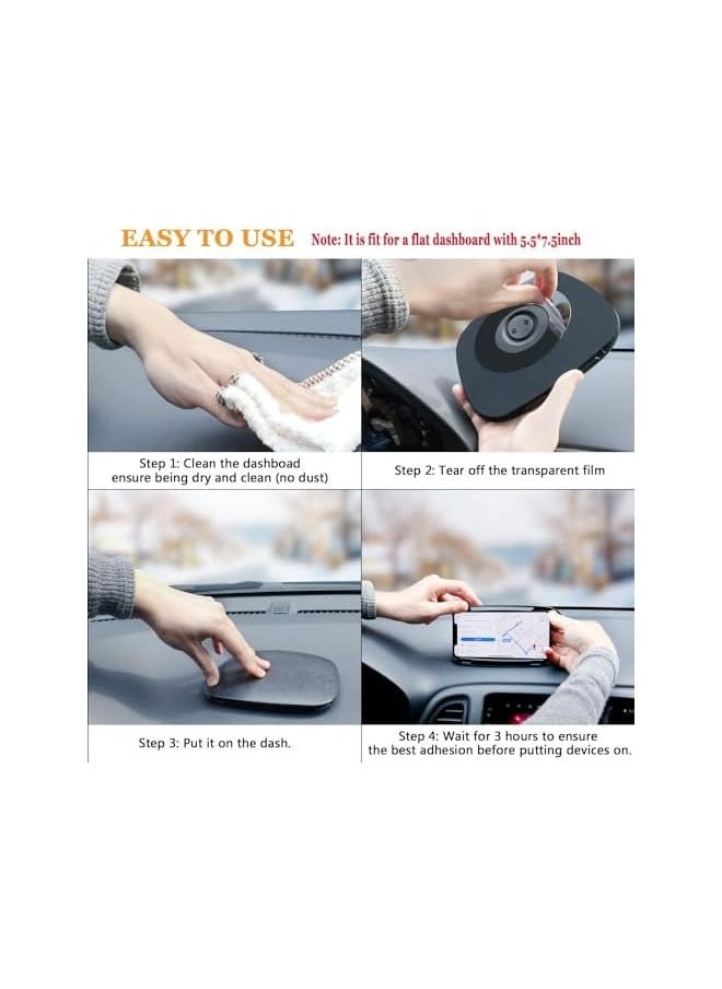 erorex Car Phone Holder Mount, Dashboard Clamshell Cell Phone Holder Stand, Anti-Slip Silicone Pad Mat, Super Stable Vehicle GPS Mount, Compatible with iPhone, Galaxy, and All Smartphones, Black  - Image 4