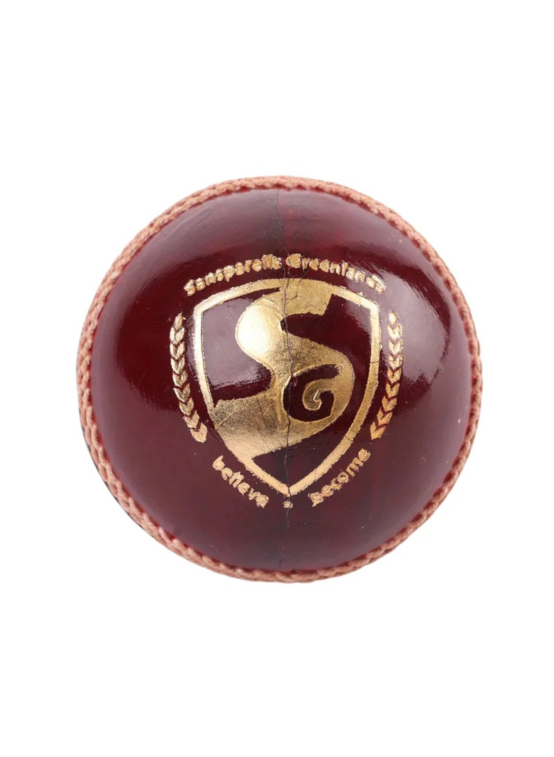 SG Club Red Cricket Leather Ball - Image 2