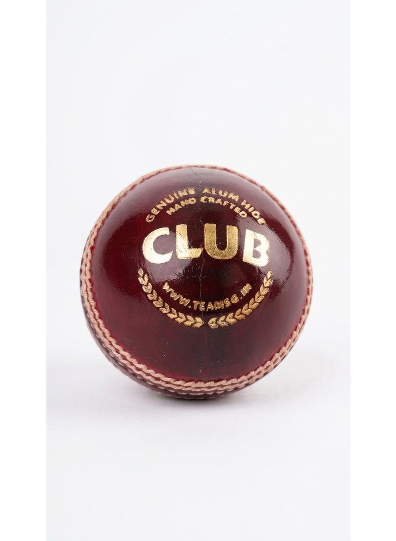إس جي SG Club Red Cricket Leather Ball كرة كريكيت - أحمر جلد كرة كريكيت - Image 4