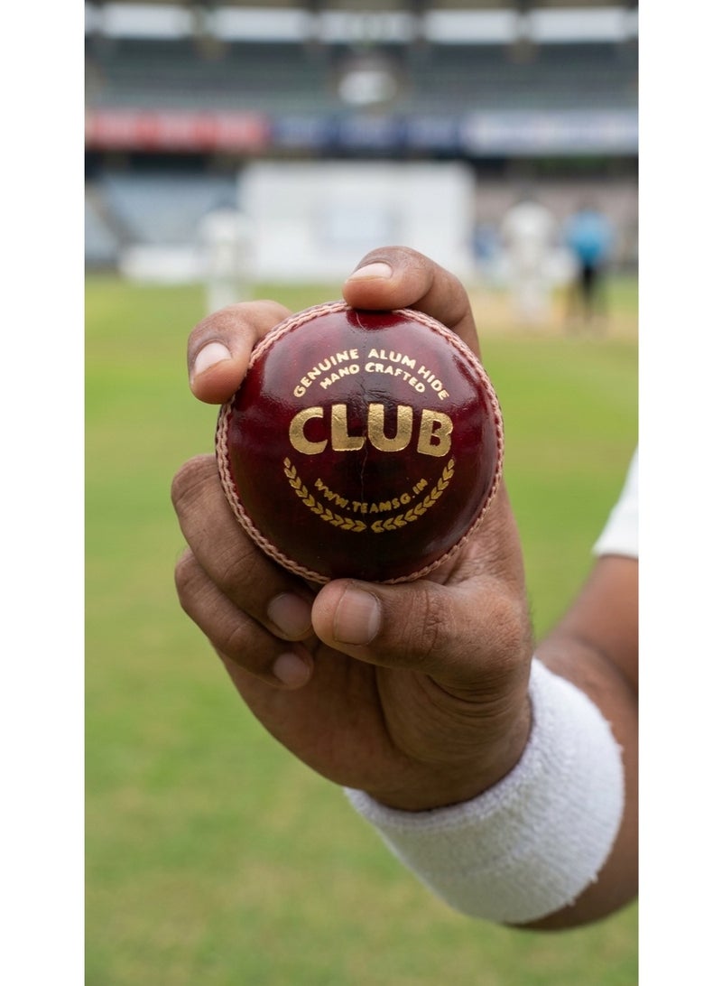 إس جي SG Club Red Cricket Leather Ball كرة كريكيت - أحمر جلد كرة كريكيت - Image 5