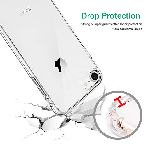TENOC Phone Case Compatible with iPhone SE (2nd 2020 and 3rd 2022 Generation) & iPhone 7 & iPhone 8, Clear Case Shockproof Protective Bumper Slim Cover for 4.7 Inch - Image 4
