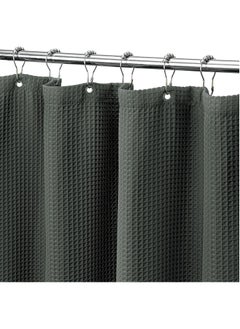 Premium Shower Curtain Thick Fabric Waffle Weave Design 5-Star Hotel Quality, Waterproof Mildew-proof No Smell Washable with 12 Hooks for Bathroom (Green, 180 x 180cm) - pzsku/Z24E0811936B2D65F524CZ/45/_/1740663272/8d086930-f4aa-4b11-bccb-efc58cf673fe