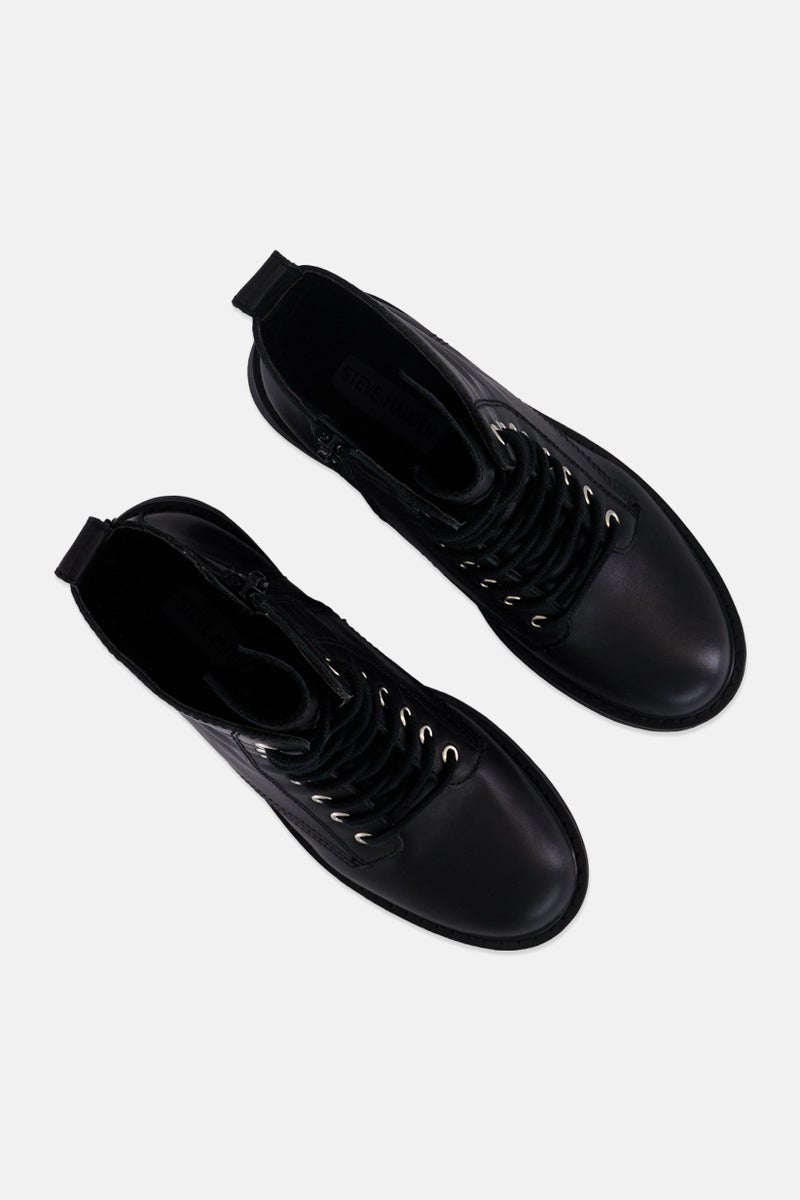 STEVE MADDEN Women Lace Up Ankle Boots, Black - Image 4