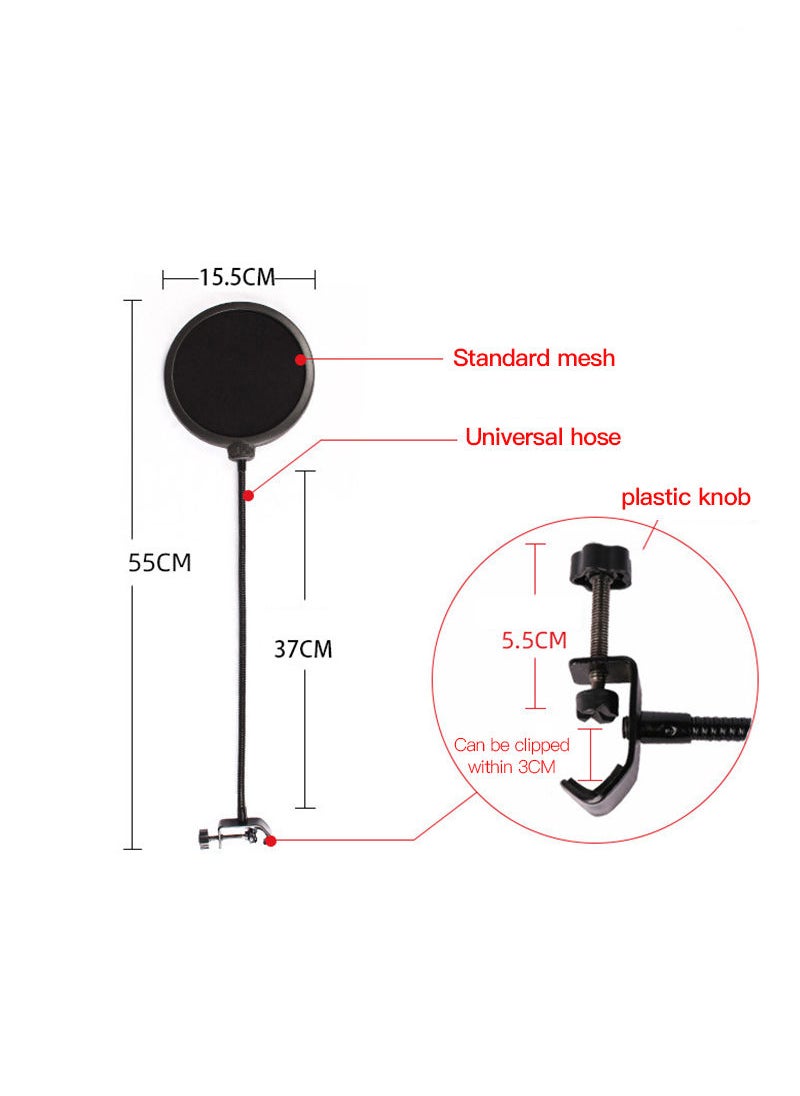 Sharpdo - Double-layer Blowout Mesh Microphone Pop Filter Microphone Blowout Cover - Image 1