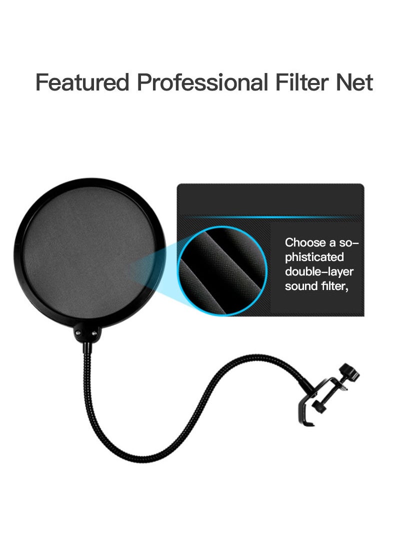 Sharpdo - Double-layer Blowout Mesh Microphone Pop Filter Microphone Blowout Cover - Image 1