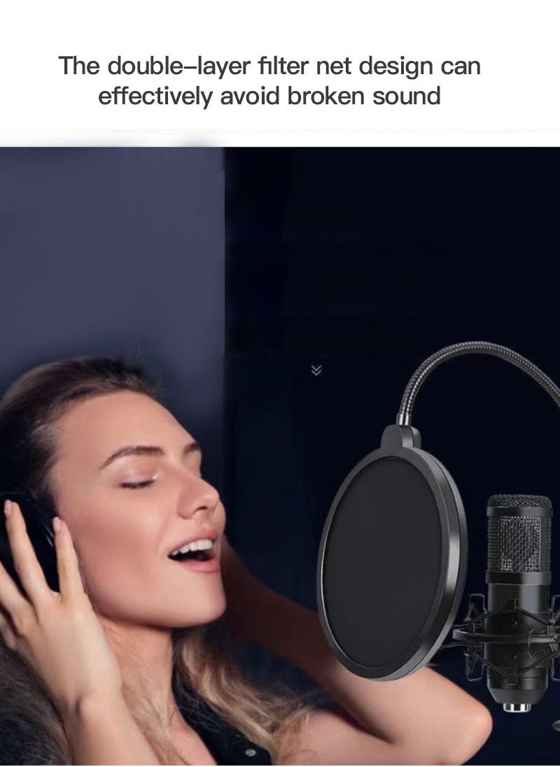 Sharpdo - Double-layer Blowout Mesh Microphone Pop Filter Microphone Blowout Cover - Image 1