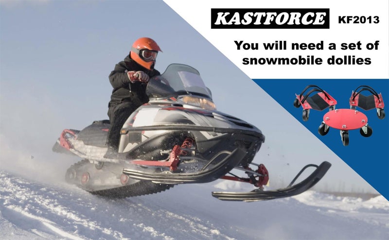 Kastforce Snowmobile Dolly شديد التحمل على شكل حرف V مع 2.5 عجلات دوارة من مادة PVC ووسادة مطاطية لحماية الزلاجات بسعة 1500 رطل Kf2013 - Image 4