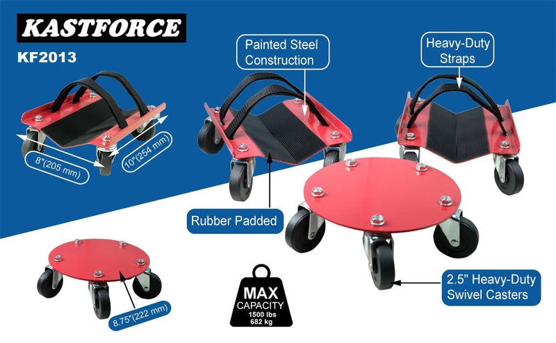Kastforce Snowmobile Dolly شديد التحمل على شكل حرف V مع 2.5 عجلات دوارة من مادة PVC ووسادة مطاطية لحماية الزلاجات بسعة 1500 رطل Kf2013 - Image 2