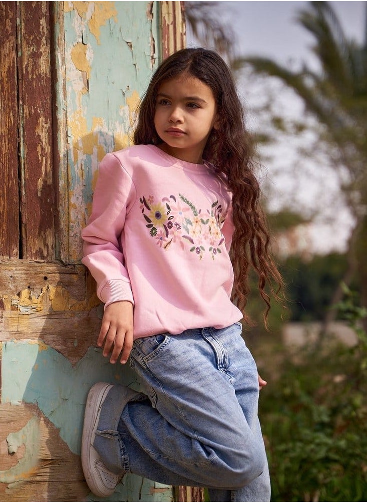 TOTSA - Floral pink sweatshirt - Image 1