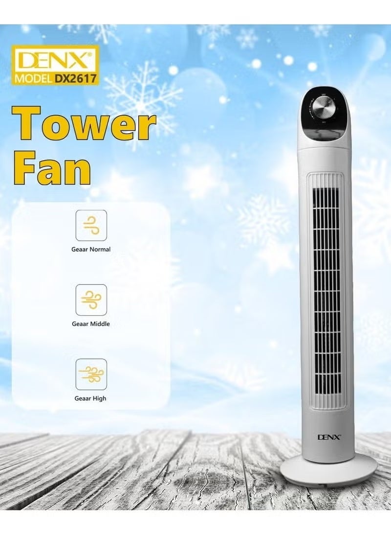 دينكس Bladeless Oscillating Tower Fan – Portable Quiet Electric Standing Fan, 3 Wind Speeds, 3 Modes, Vertical Air Cooler for Home, Office, Bedroom, and Living Spaces - Image 4