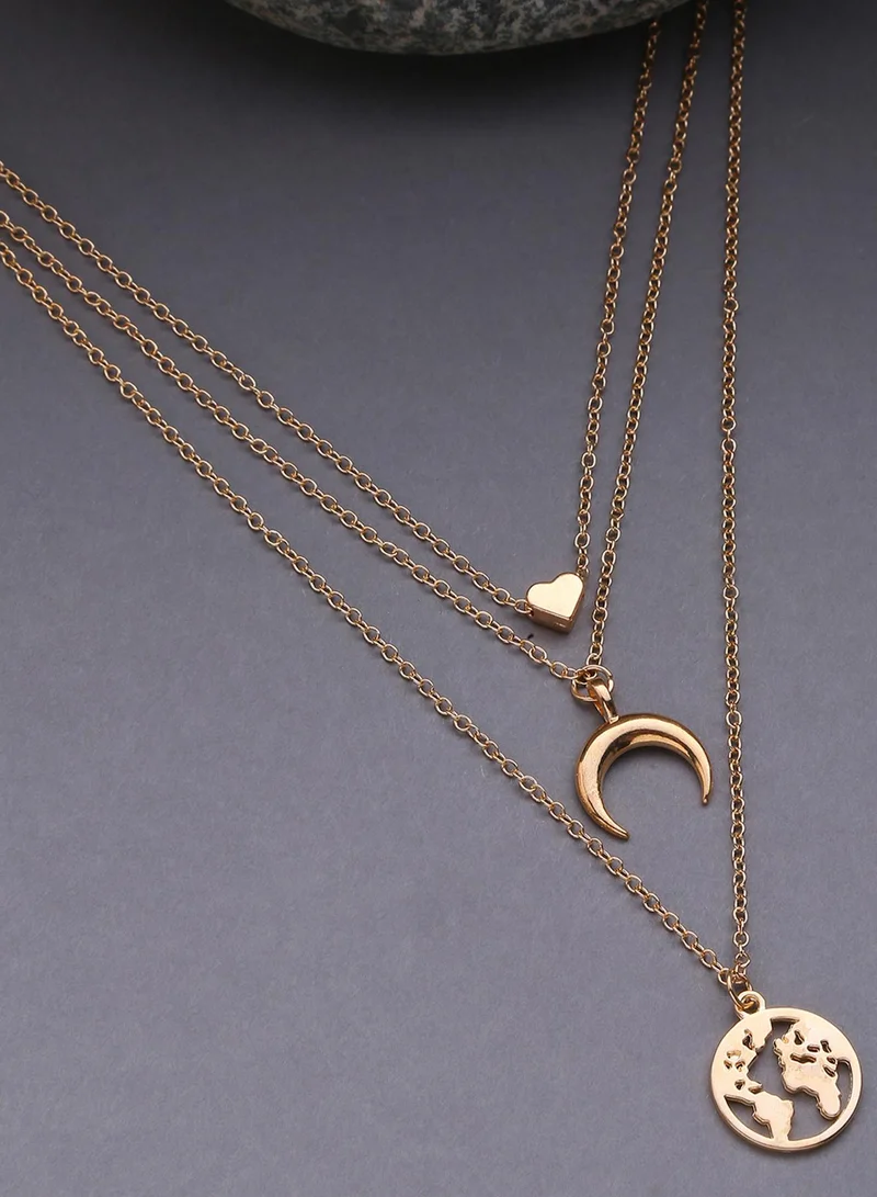 سوهي طقم 3 سلاسل مجوهرات نسائية بتصميم فاخر