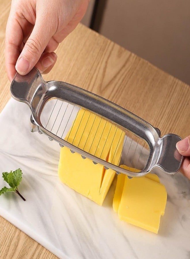 Dewys 304 Stainless Steel Cheese & Butter Slicer – All-Metal Body with 16 Precision Wires, Dishwasher Safe Kitchen Tool for Block Cheese, Butter, Soft Fruits, Eggs (No Coating, Non-Toxic) - Image 4