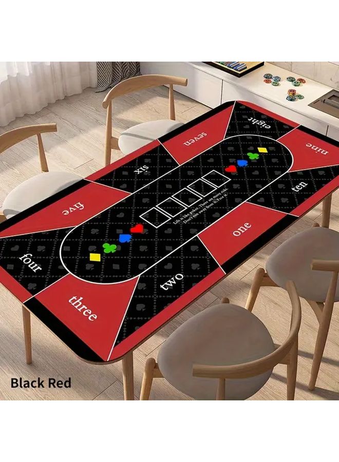 Extra Large Non Slip Poker Table Mat 23.62x47.24 Inch Waterproof Rubber Backing Red Black - Image 5