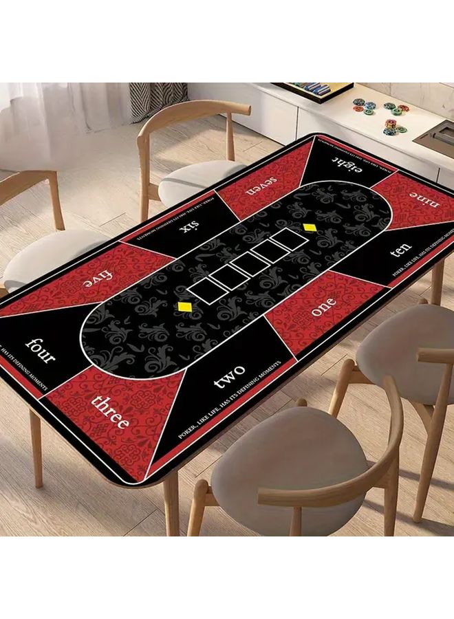 Extra Large Non Slip Poker Table Mat 23.62x47.24 Inch Waterproof Rubber Backing Red Black - Image 3