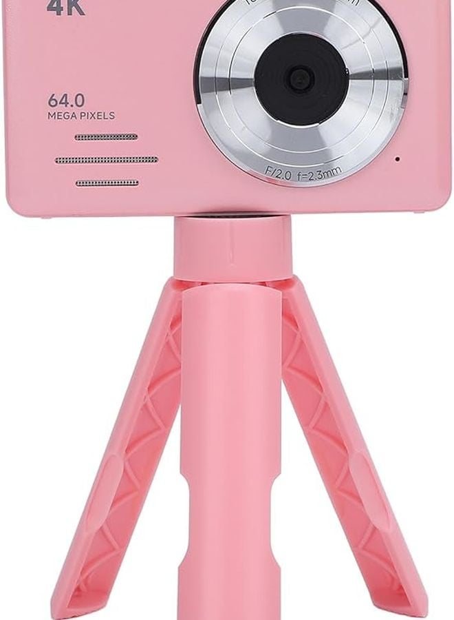 Asixxsix 4K 64MP Digital Camera 18X Zoom 2.88 Inch Screen with Tripod LED Fill Light Pink - Image 2