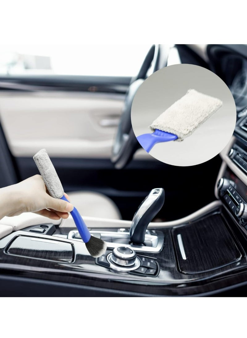 Generic 2 Pcs Double Head Brush for Car Cleaning, Portable Car Interior Detailing Brush Car Dust Brush, Auto Detail Brush Exterior Soft Bristles Car Seat Brush for Cleaning Air Vent Dashboard  - Image 3