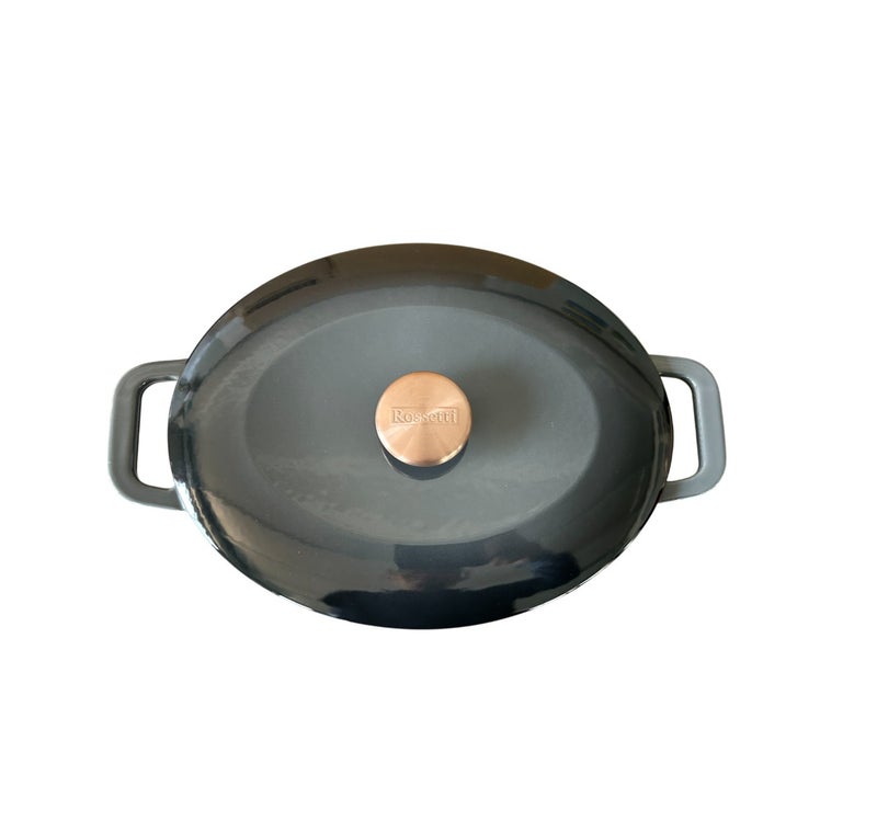 Rossetti Gusto Cast Iron 30cm Highgrove Grey Oval Casserole Cookware - Image 3